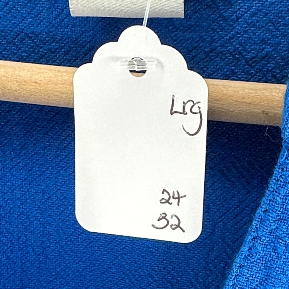Soft Surroundings 100% Cotton Royal Blue Button Down Tunic Feminine & Flattering - Picture 7 of 9